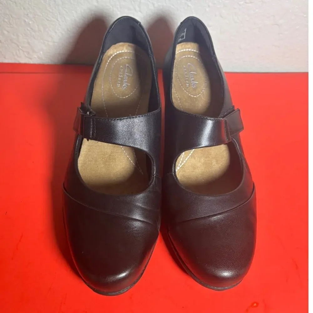 Clarks Black Mary Jane Emslie Lulin Lulin Pumps Shoes 9.5 M